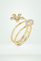 Double Band Floral Diamond Ring