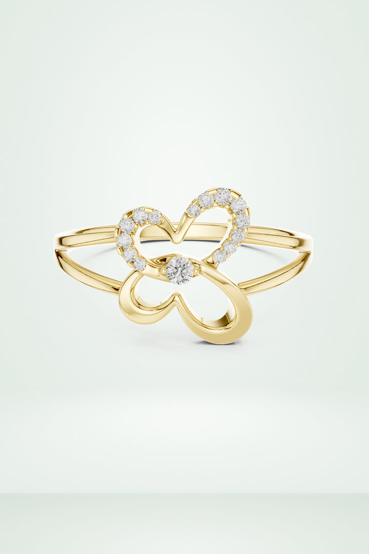 Sparkling Butterfly Diamond Ring