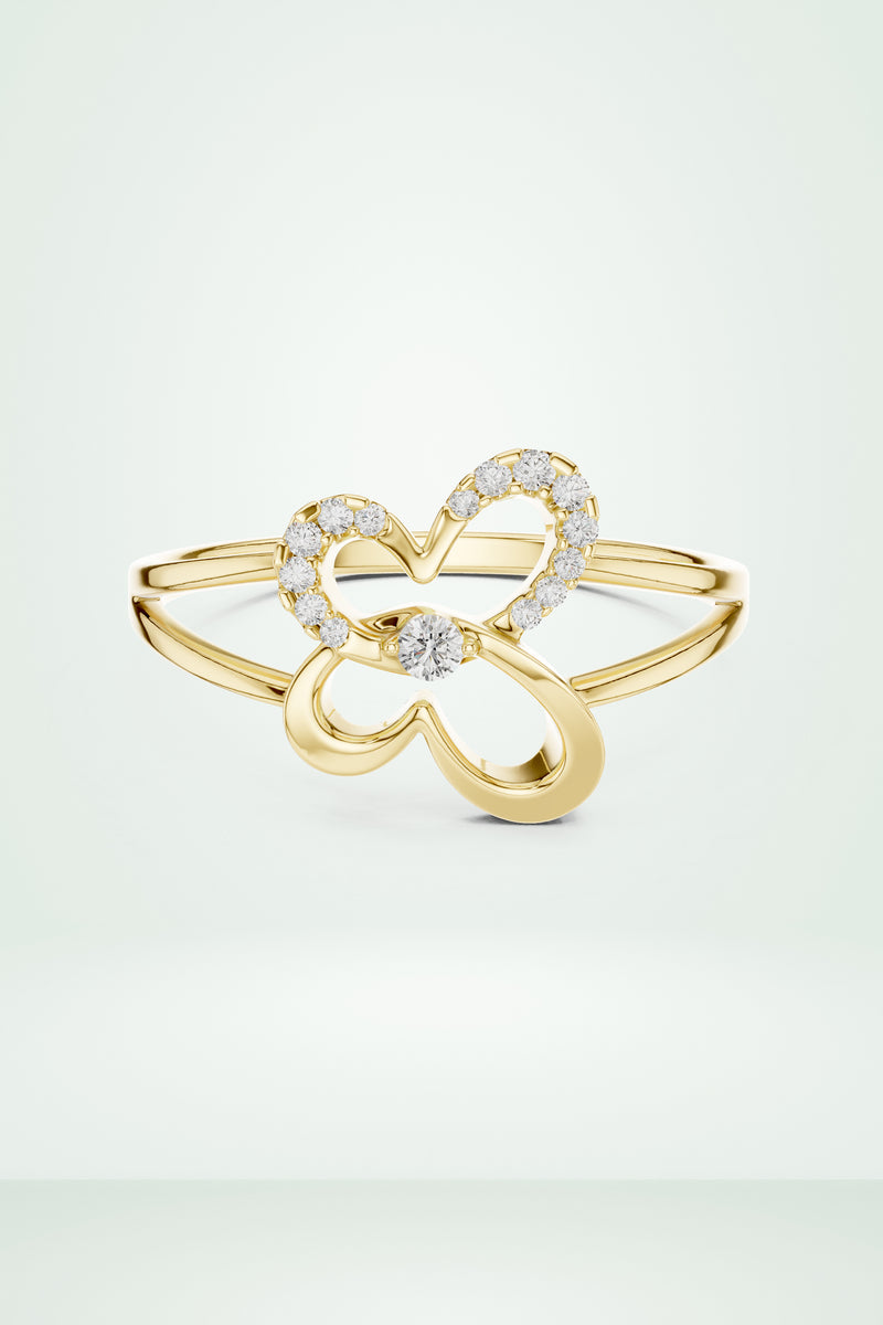 Sparkling Butterfly Diamond Ring
