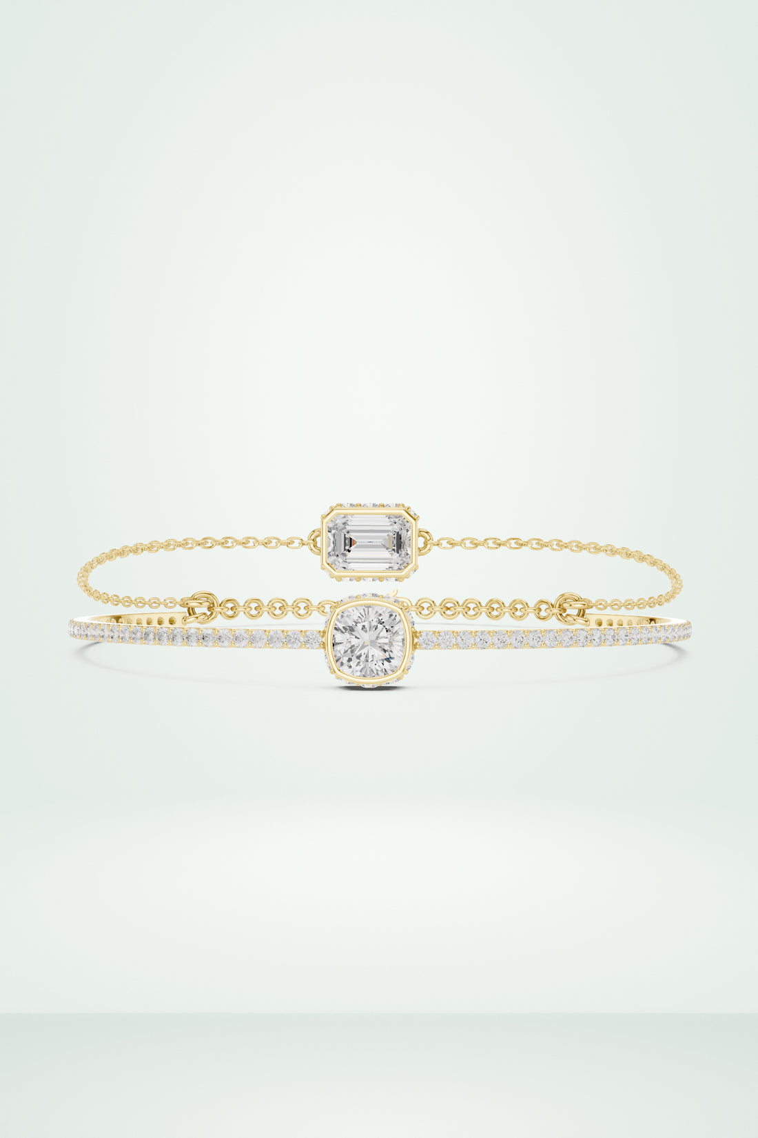 Layered Diamond Duo Bracelet Set