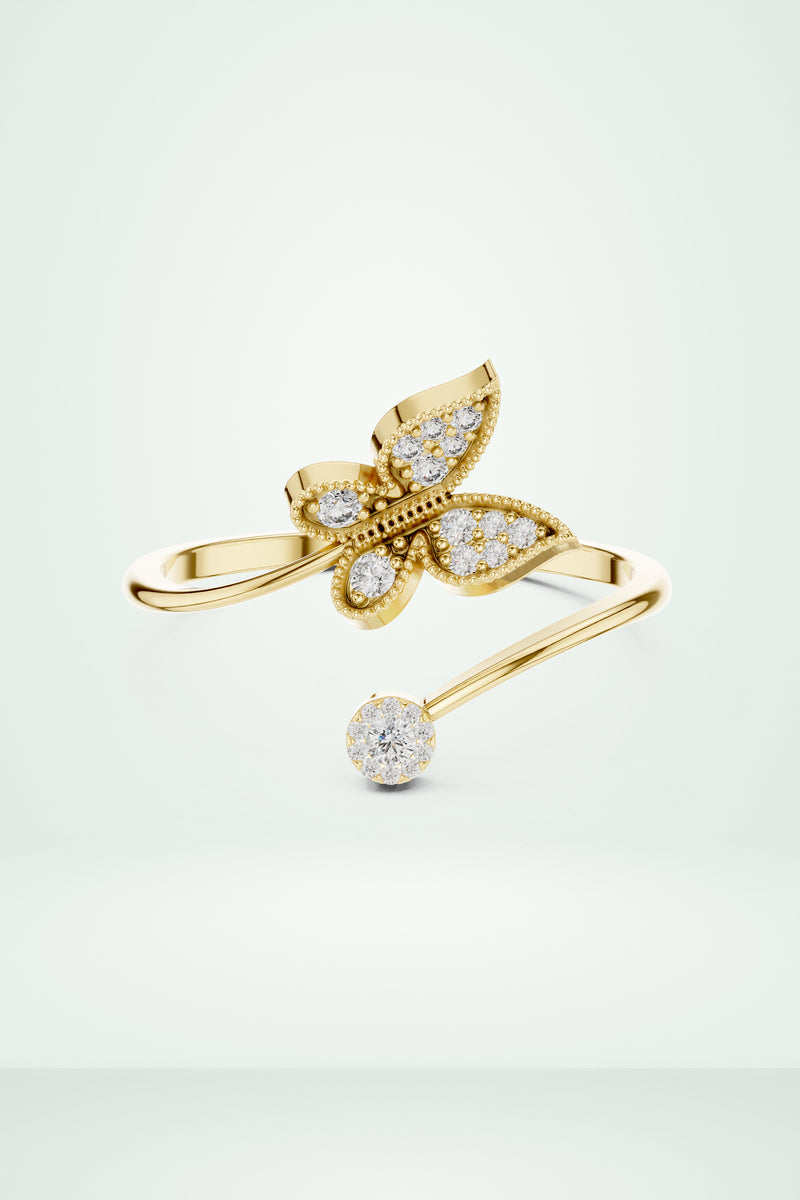 Butterfly Sparkle Diamond Ring