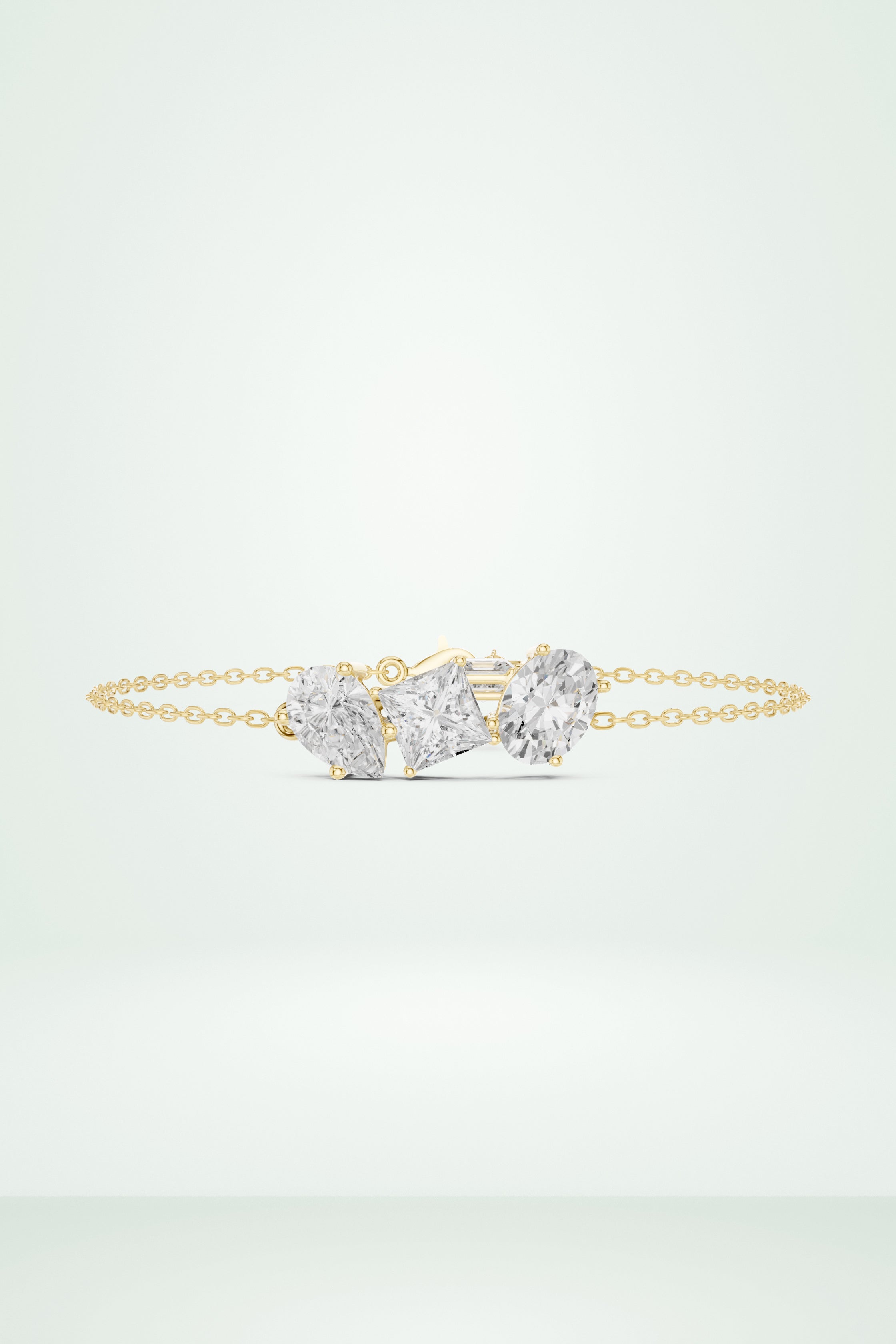 Three-Stone Diamond Chain Bracelet