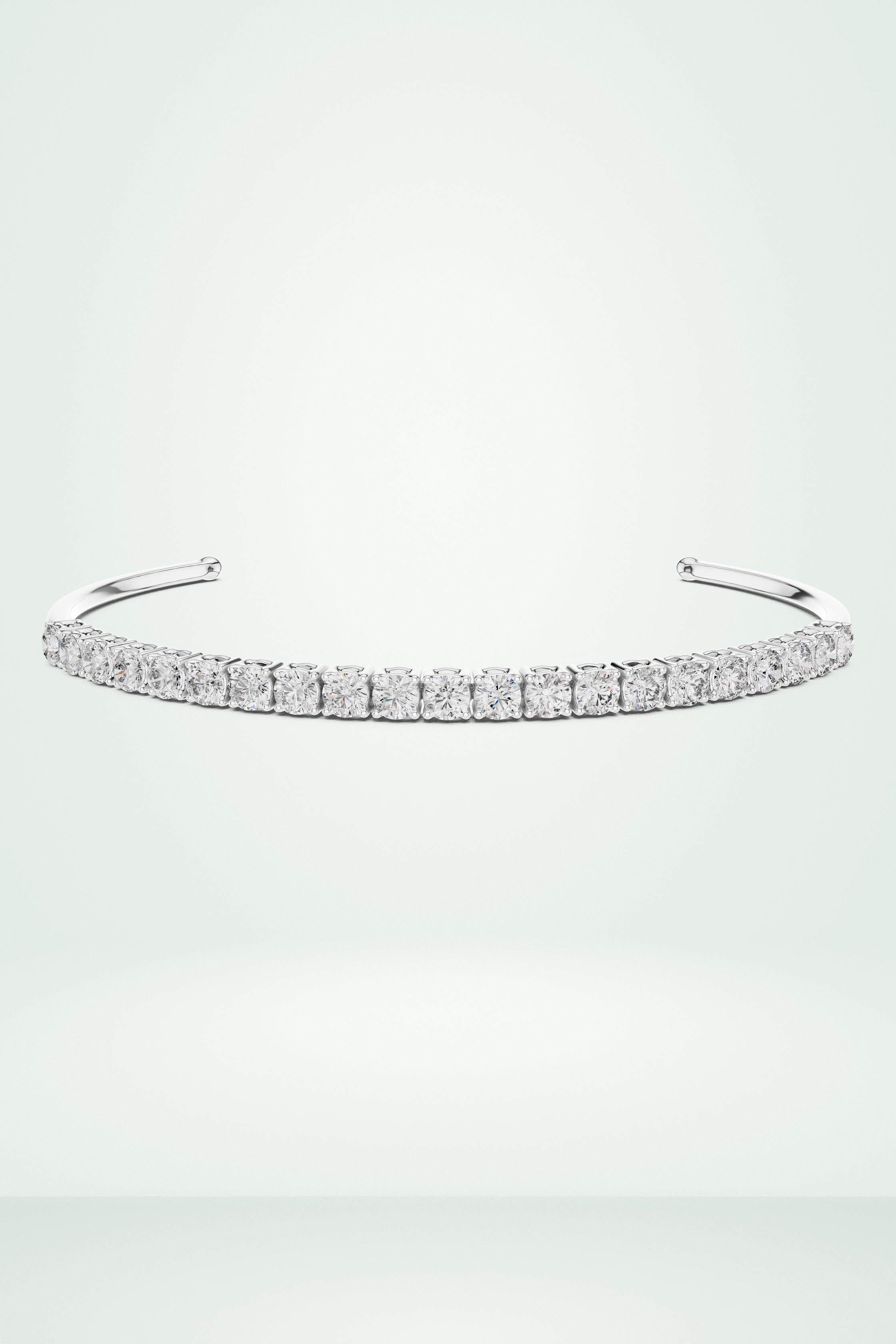 Diamond Open Cuff Tennis Bracelet