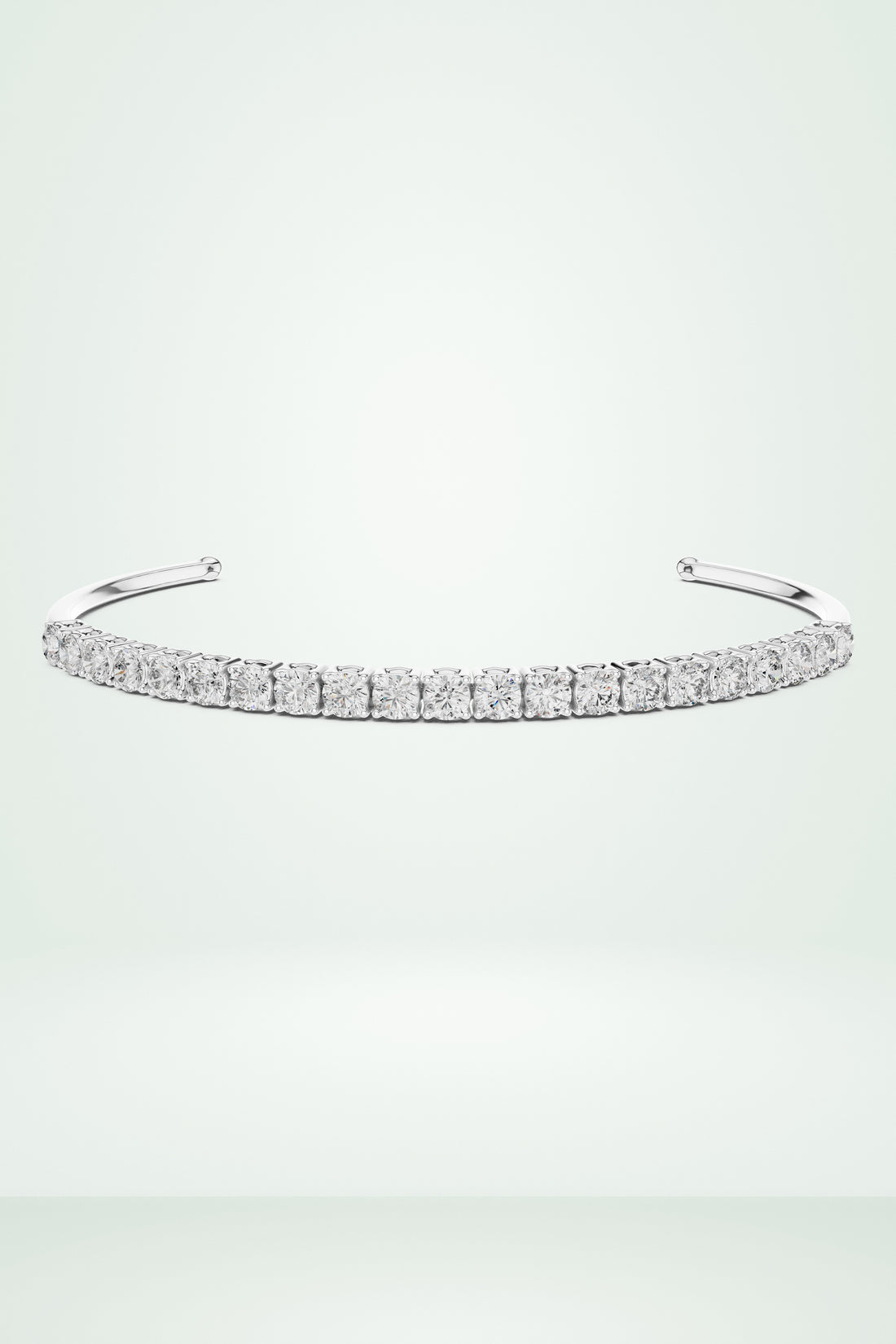Diamond Open Cuff Tennis Bracelet