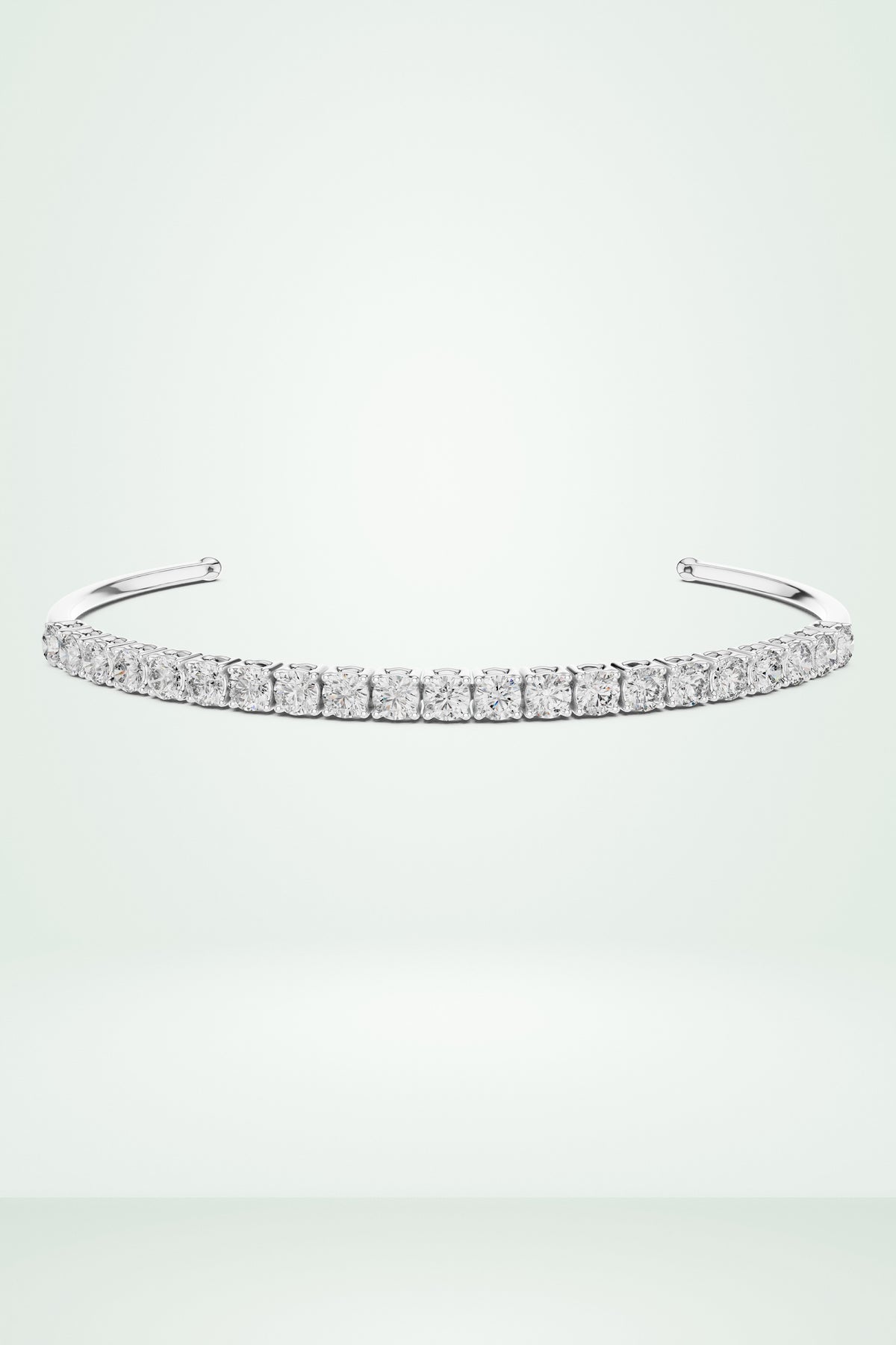 Diamond Open Cuff Tennis Bracelet