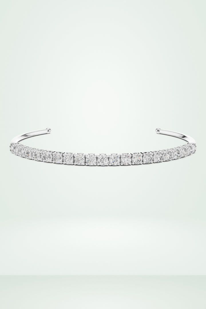 Diamond Open Cuff Tennis Bracelet