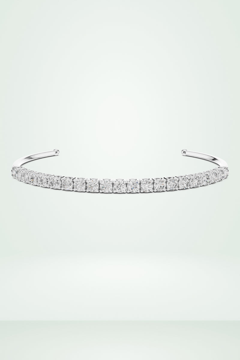 Diamond Open Cuff Tennis Bracelet