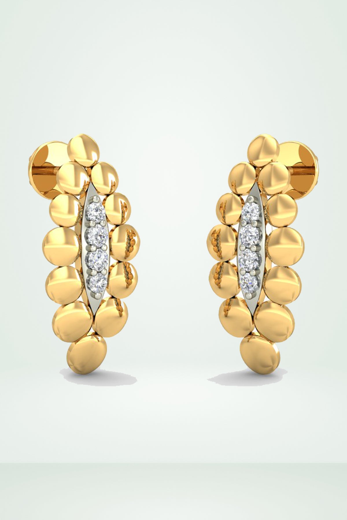 Gold Bubble Diamond Earring