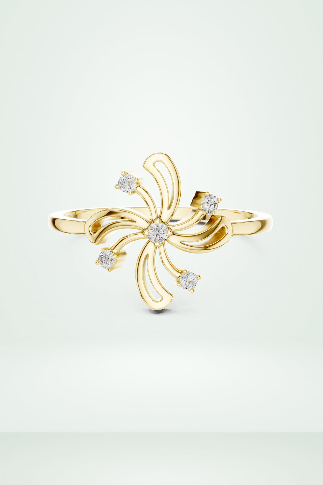 Designer Swirl Diamond Ring