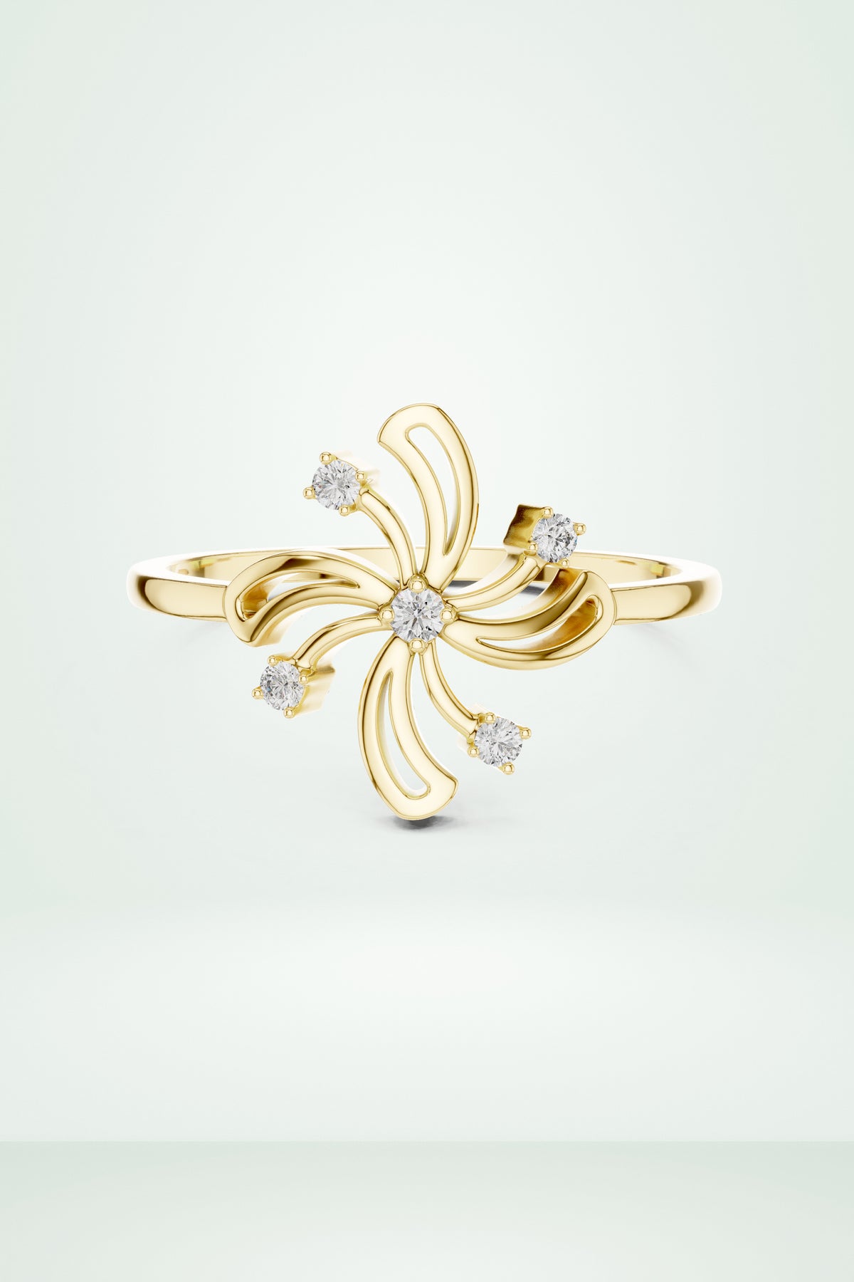 Designer Swirl Diamond Ring