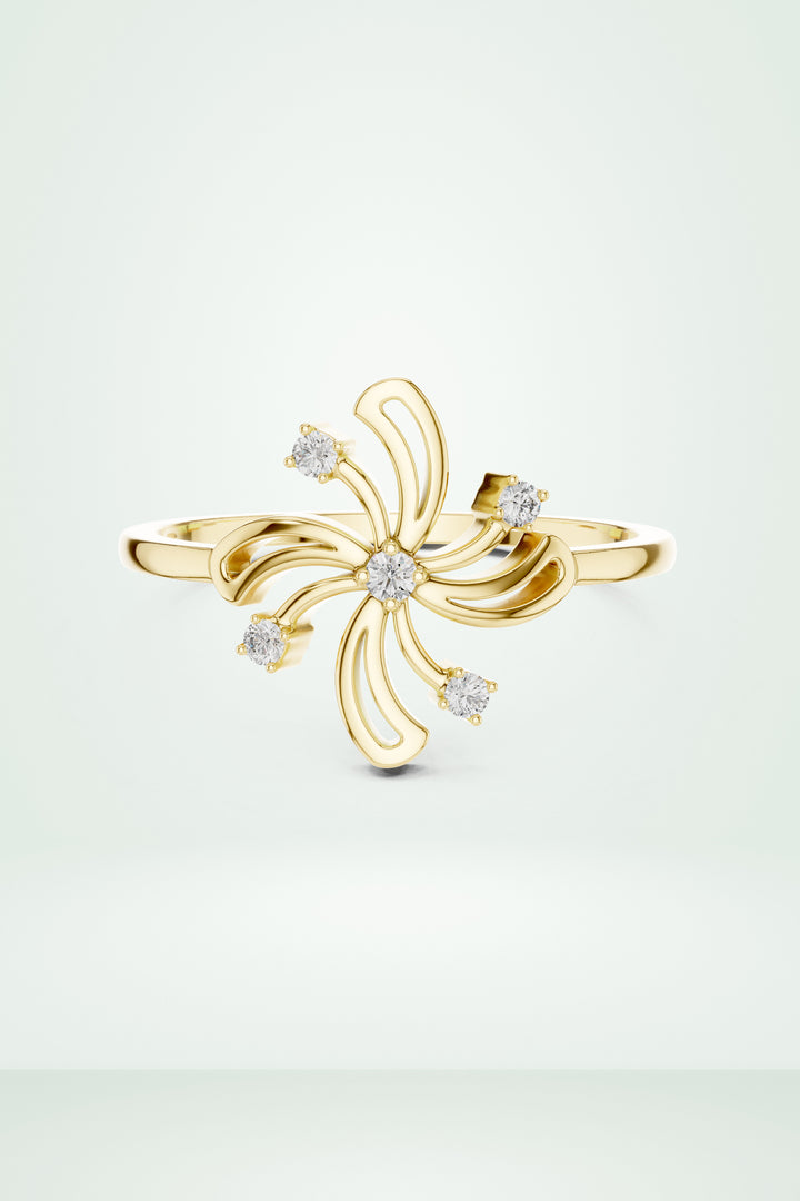 Designer Swirl Diamond Ring