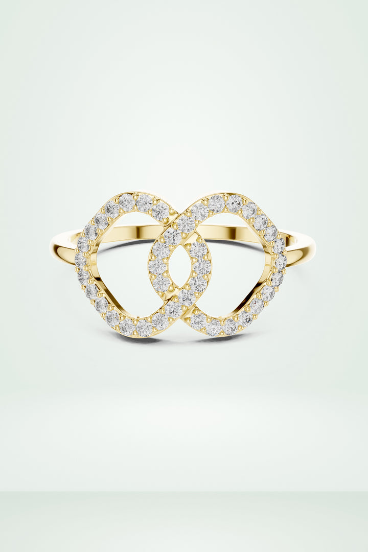 Horizontal Infinity Sign Diamond Ring