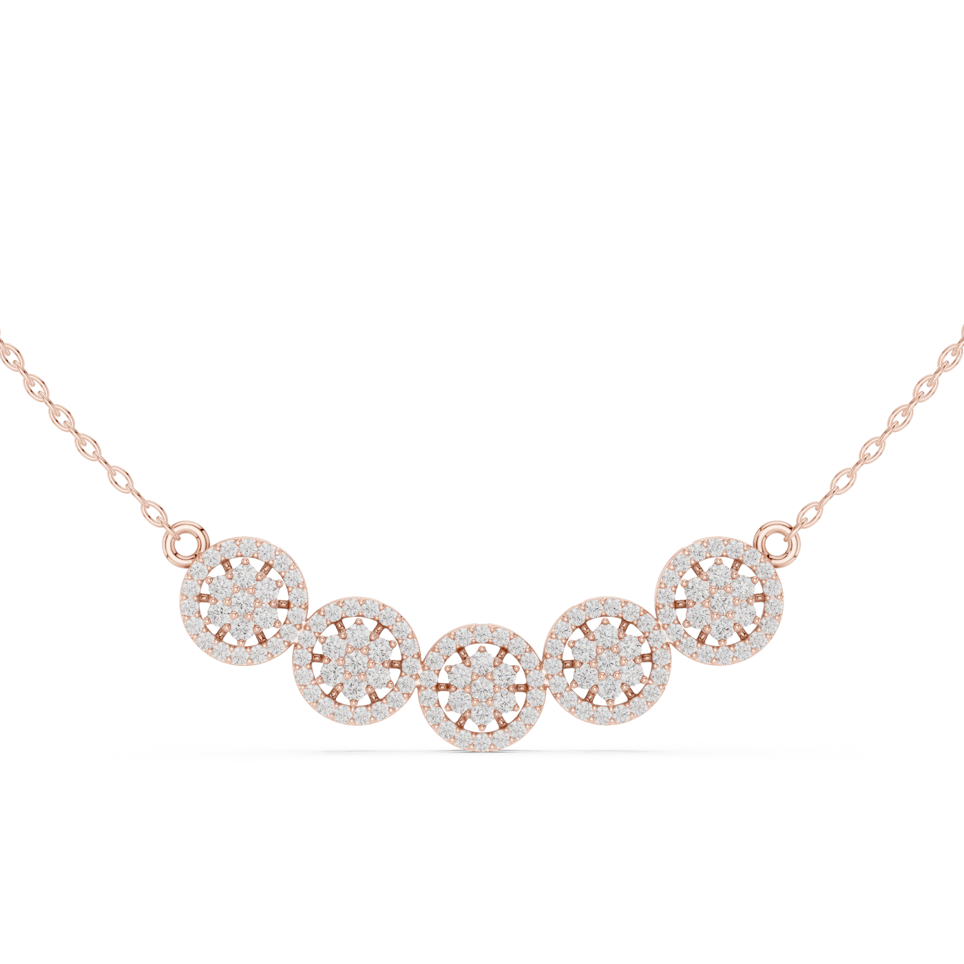 Multi Round Cluster Diamond Necklace