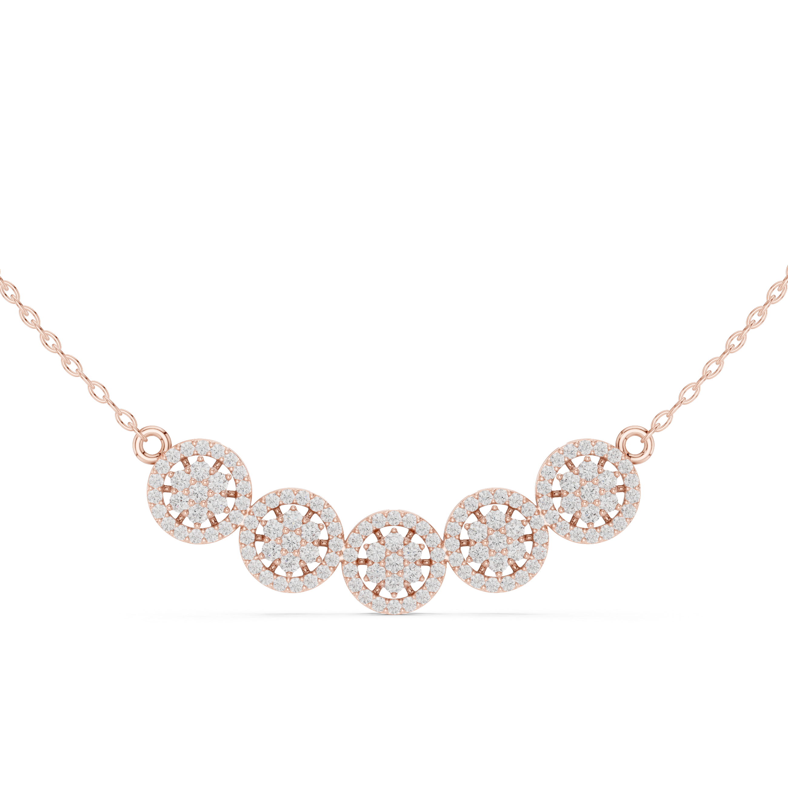 Multi Round Cluster Diamond Necklace