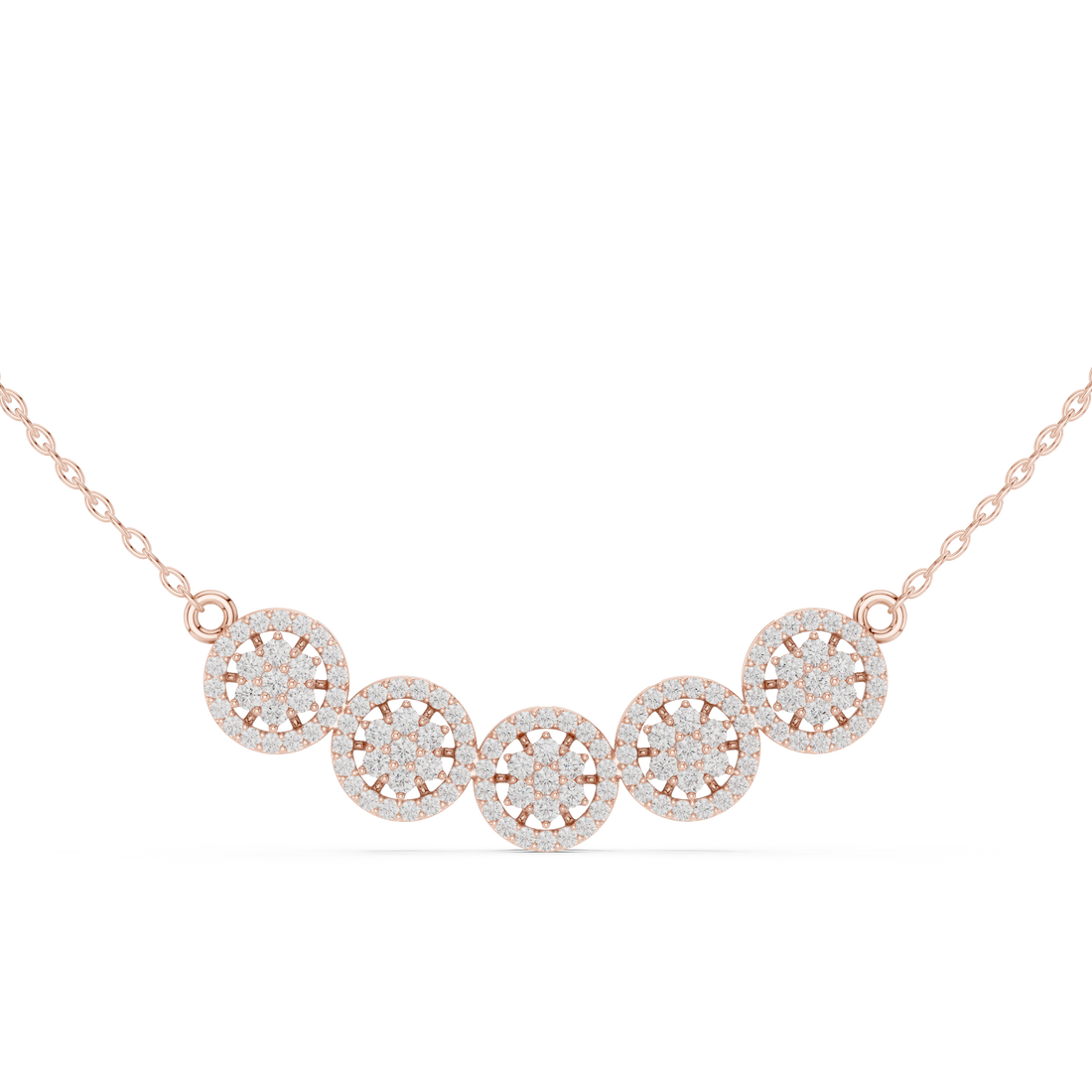 Multi Round Cluster Diamond Necklace