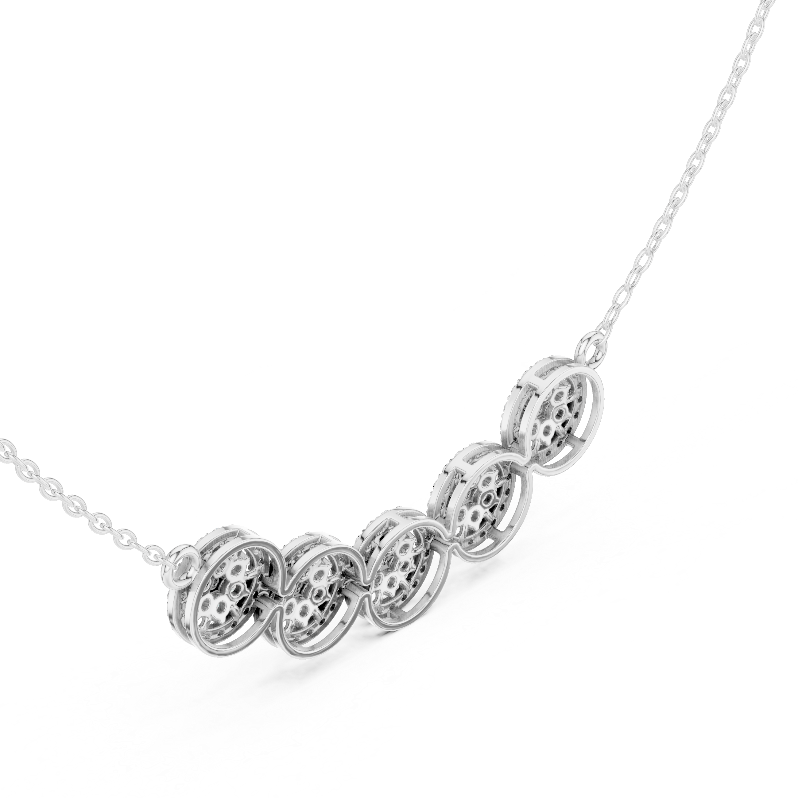 Multi Round Cluster Diamond Necklace