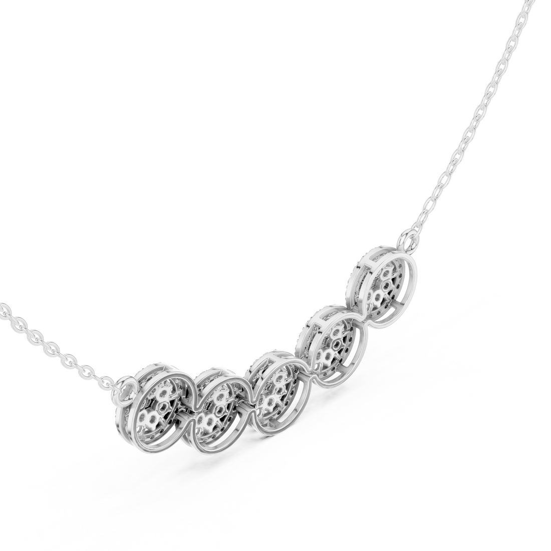 Multi Round Cluster Diamond Necklace