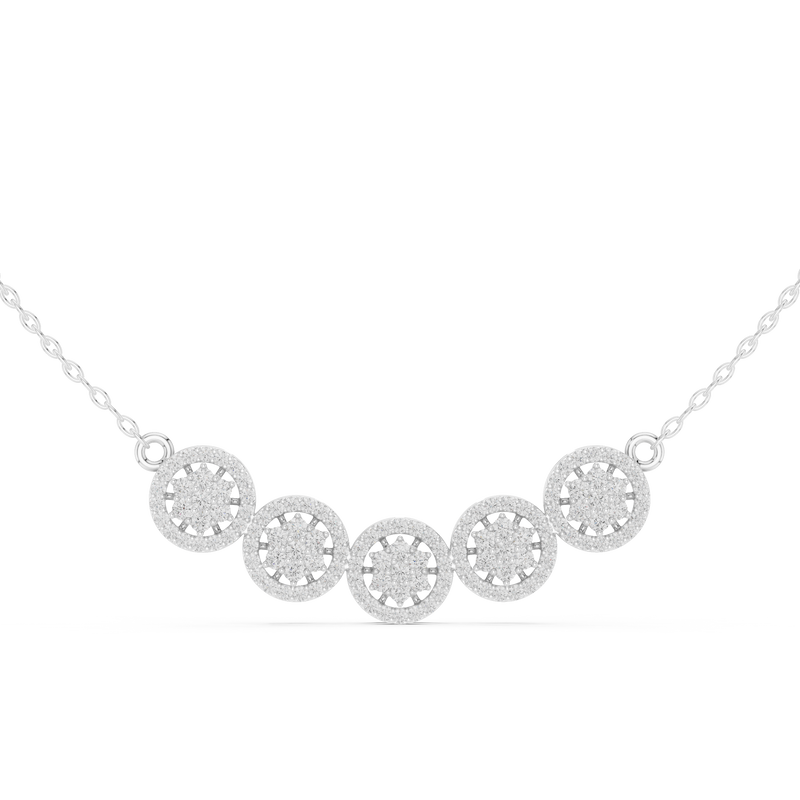 Multi Round Cluster Diamond Necklace