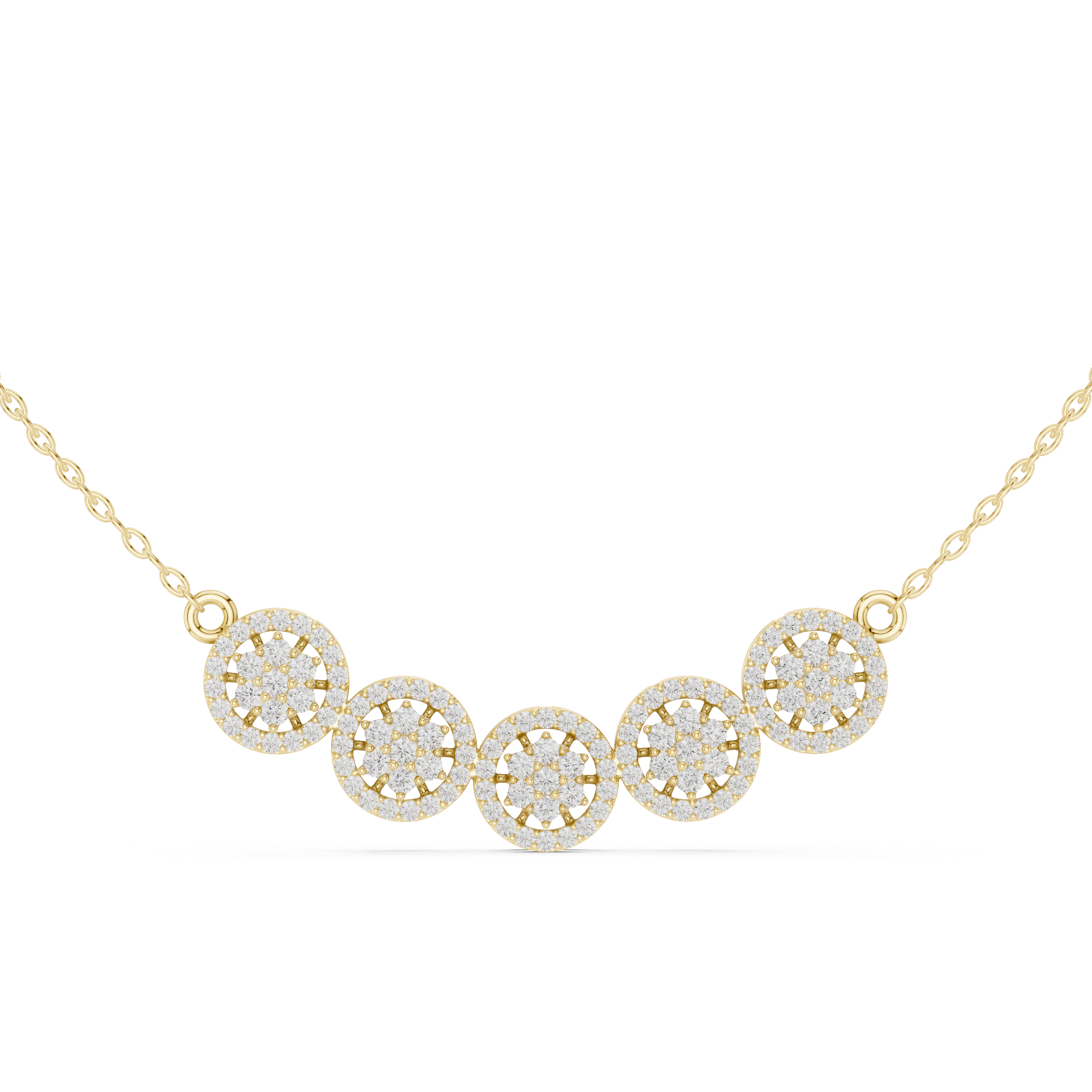buy multi round cluster necklace