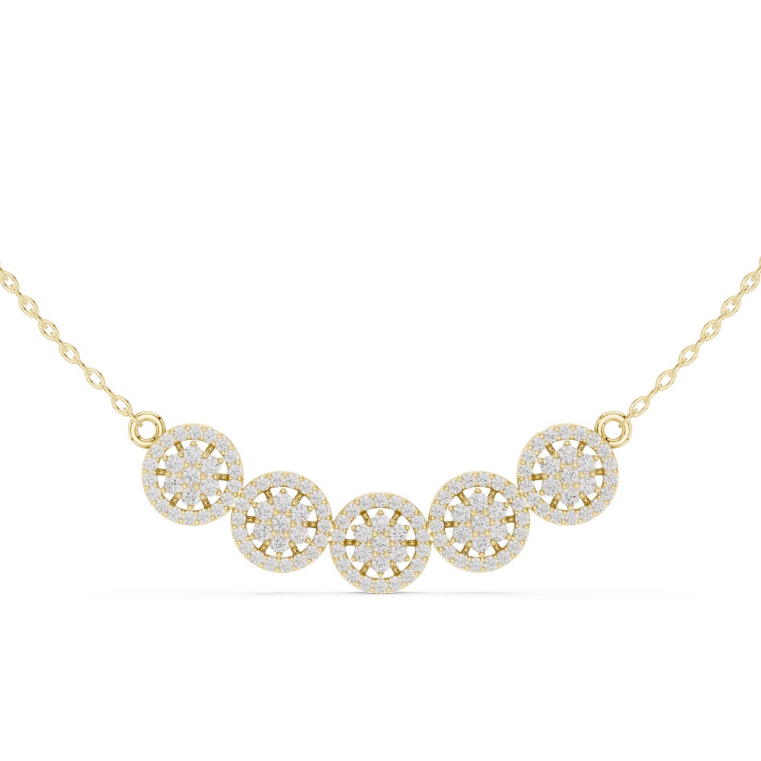 buy multi round cluster necklace