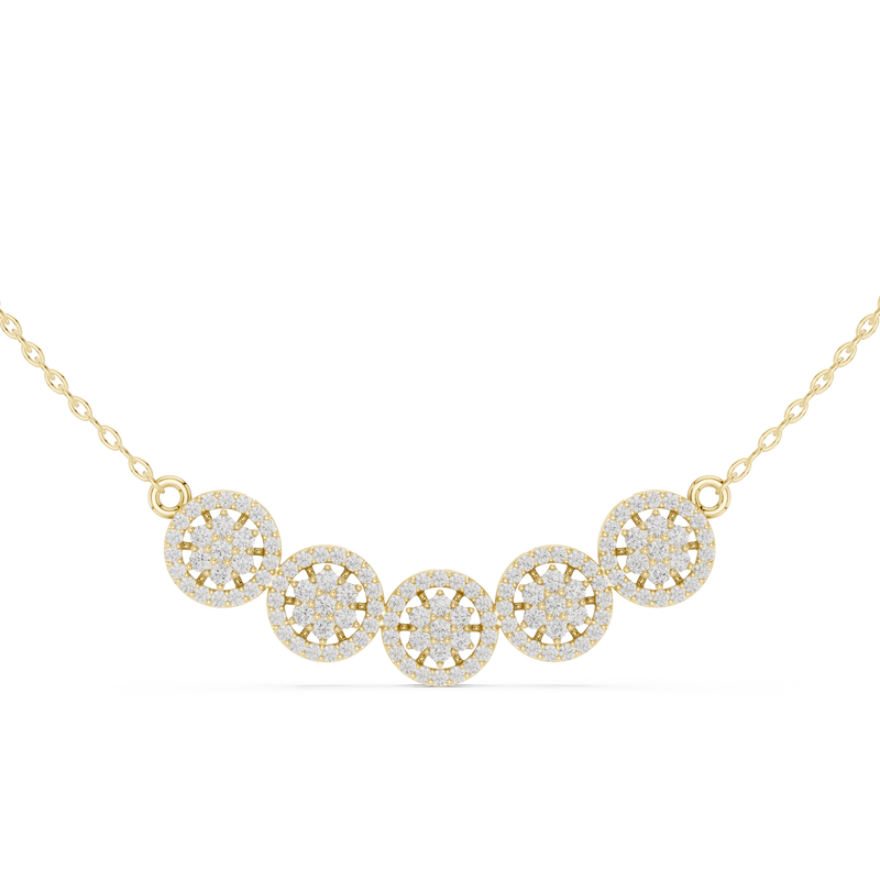 Multi Round Cluster Diamond Necklace