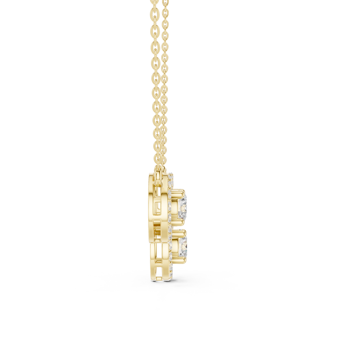 Buy elegant three stone diamond necklace