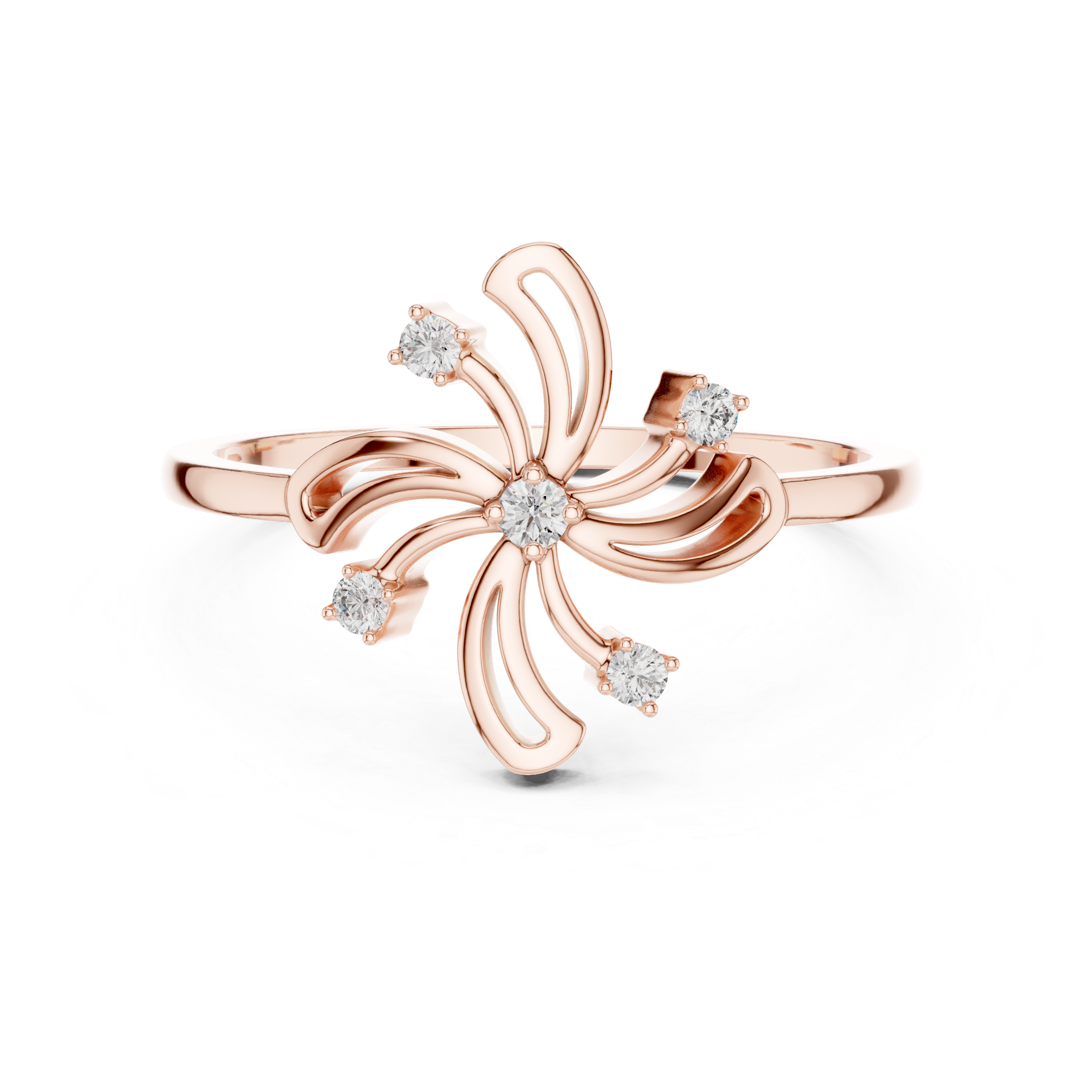 Designer Swirl Diamond Ring