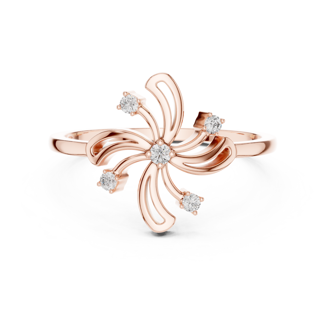 Designer Swirl Diamond Ring