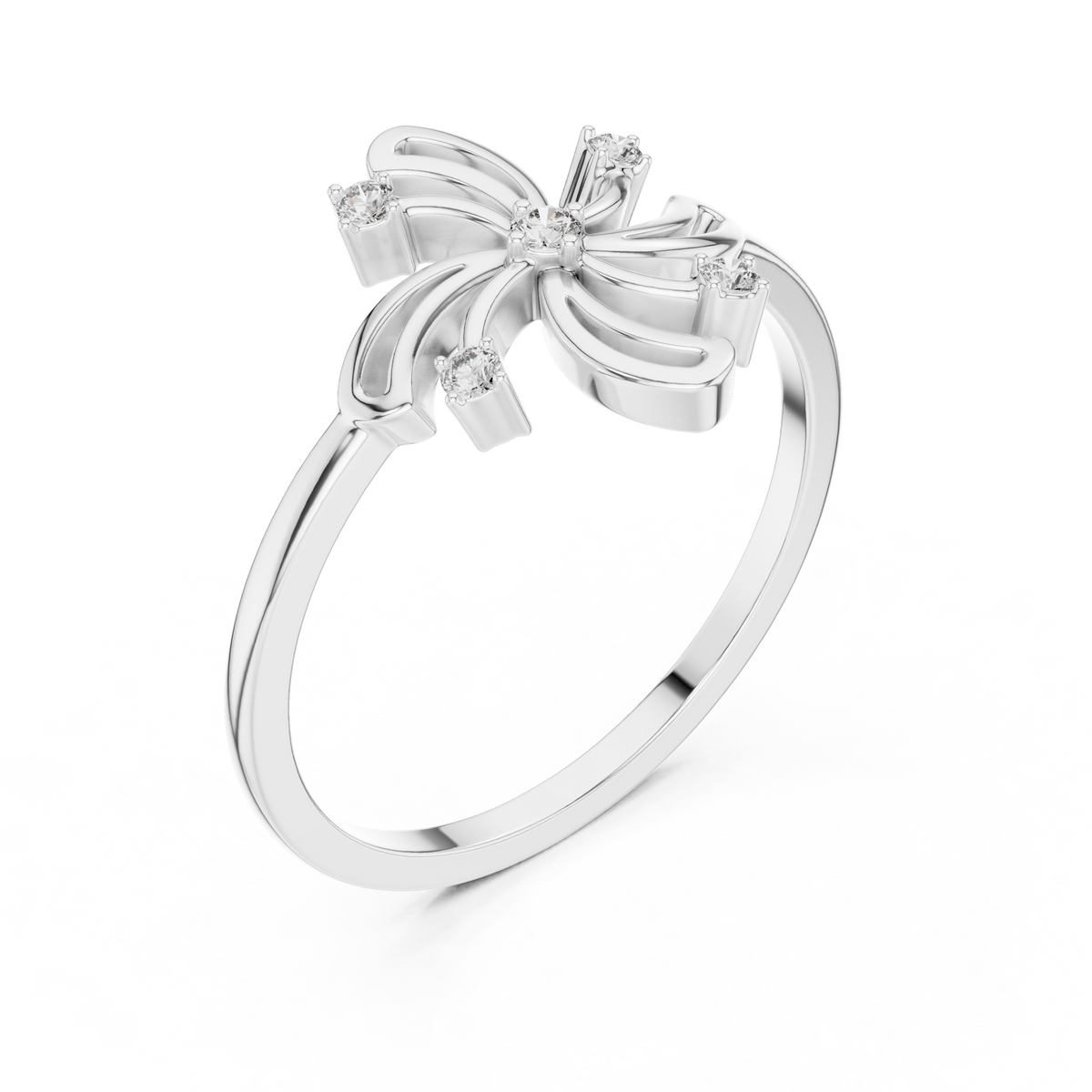 Designer Swirl Diamond Ring
