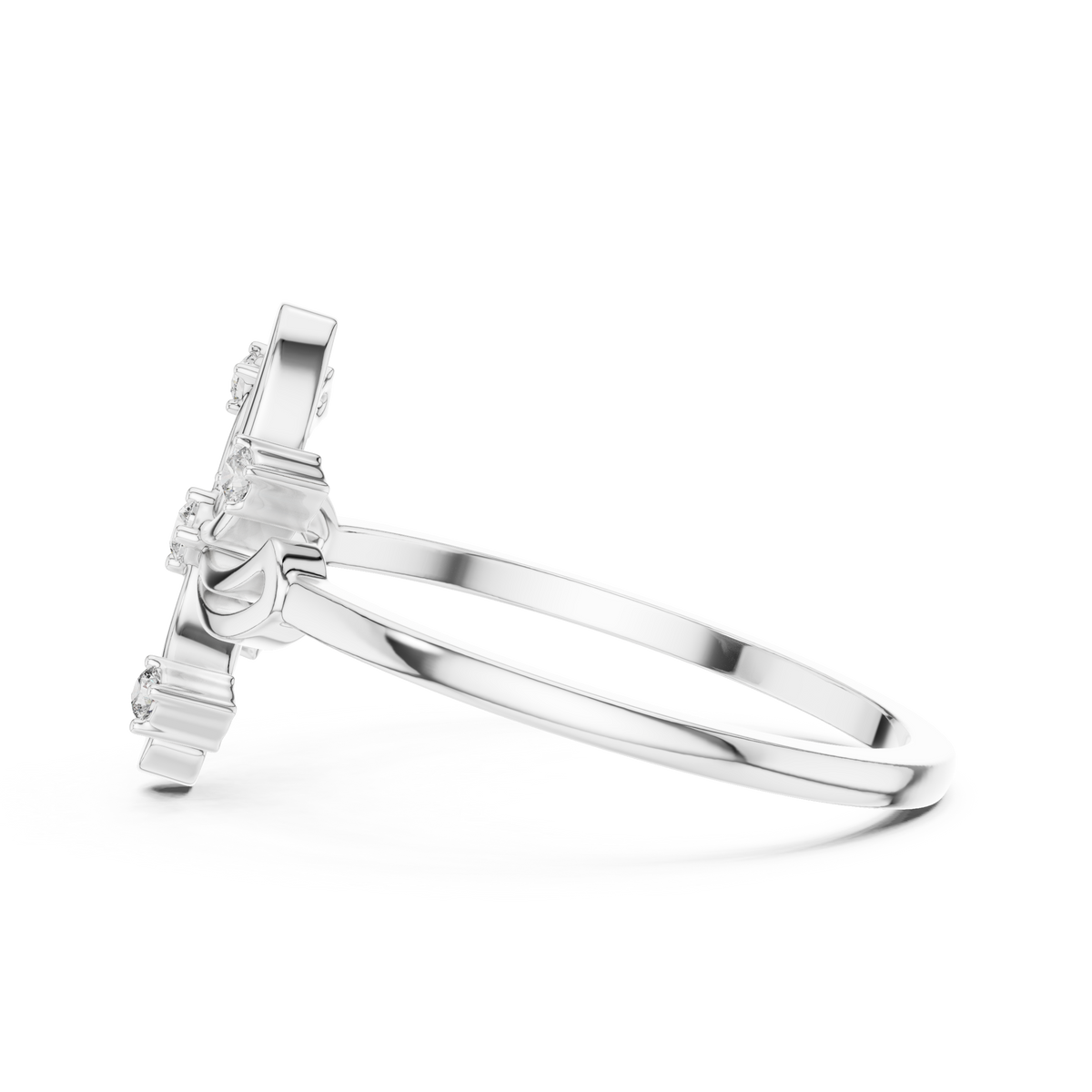 Designer Swirl Diamond Ring