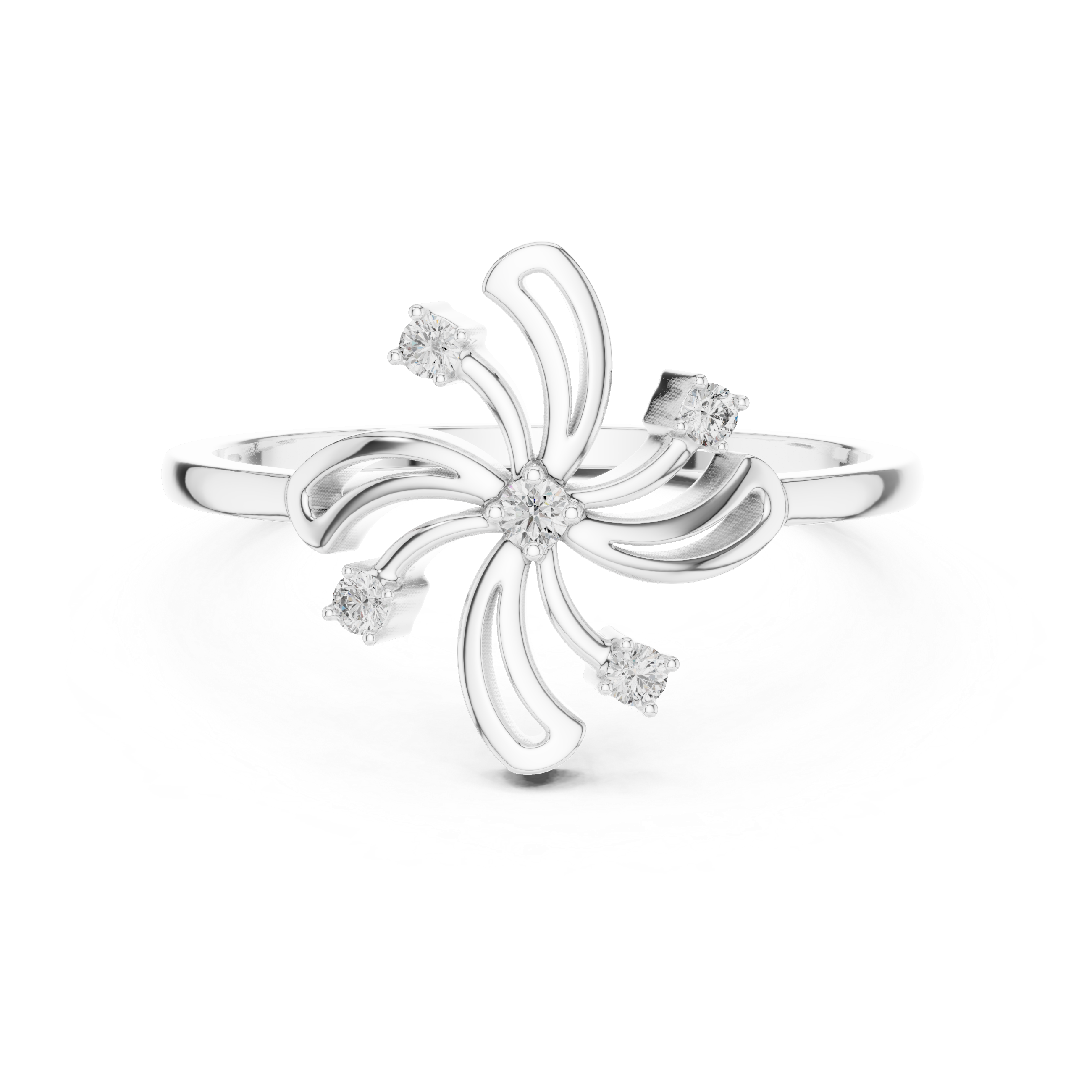 Designer Swirl Diamond Ring