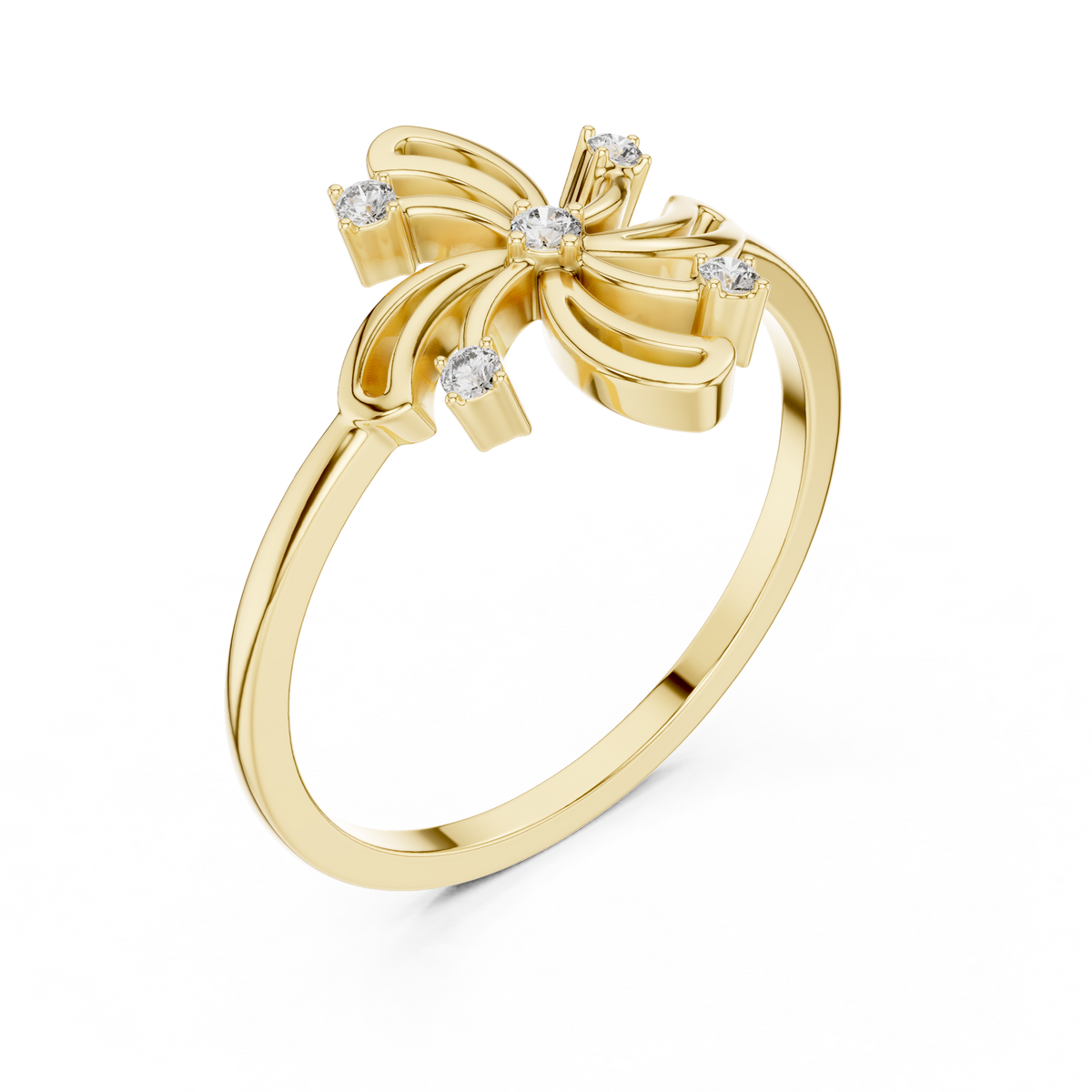 Designer Swirl Diamond Ring