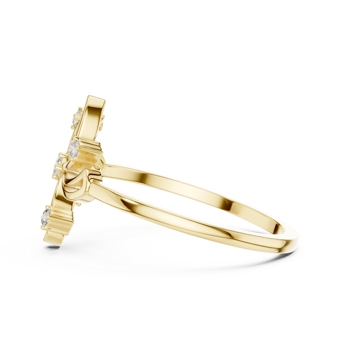 Designer Swirl Diamond Ring