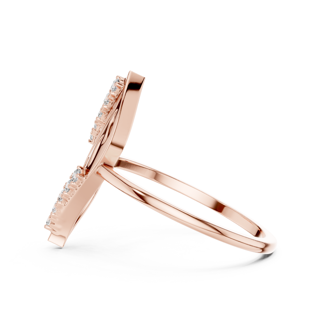 Modern Leaf Design Diamond Ring