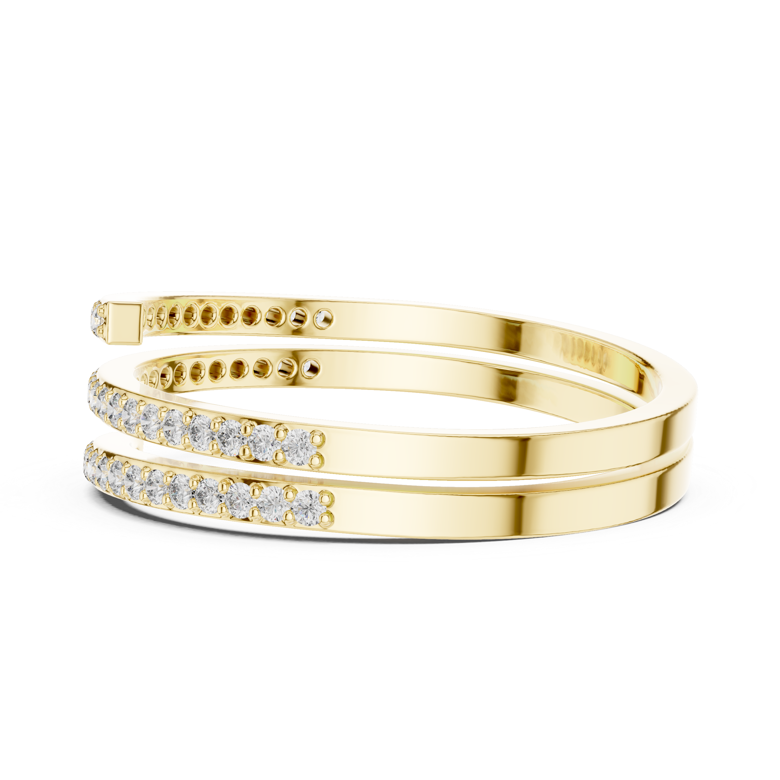 Double-Row Pave Diamond Wrap Ring