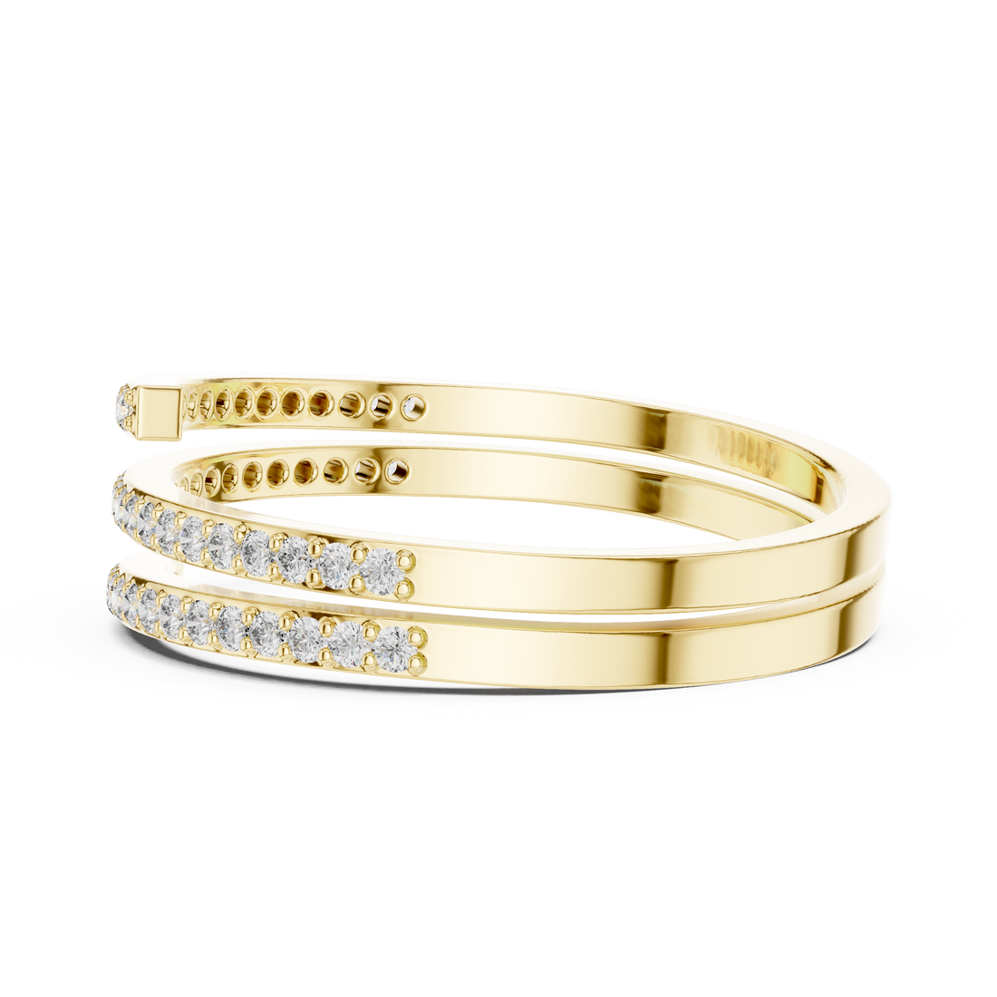 Double-Row Pave Diamond Wrap Ring