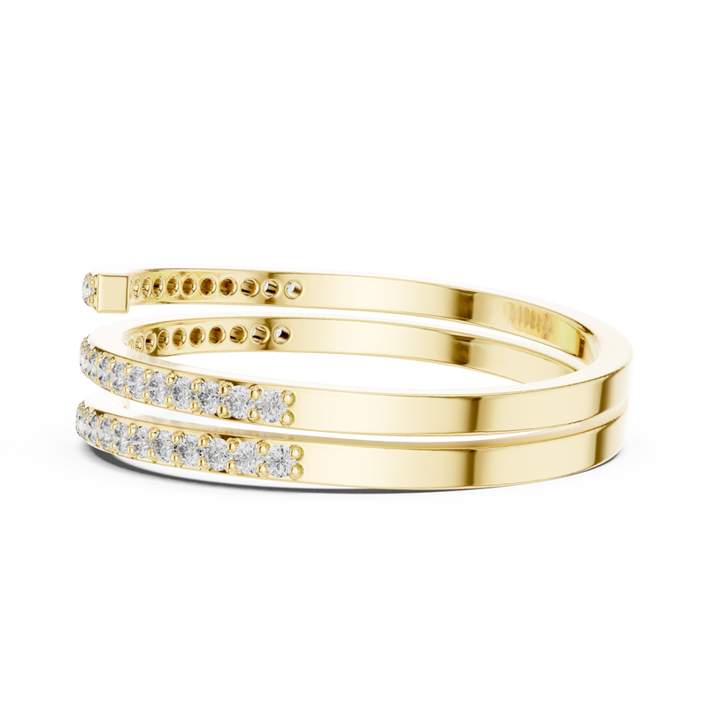 Double-Row Pave Diamond Wrap Ring