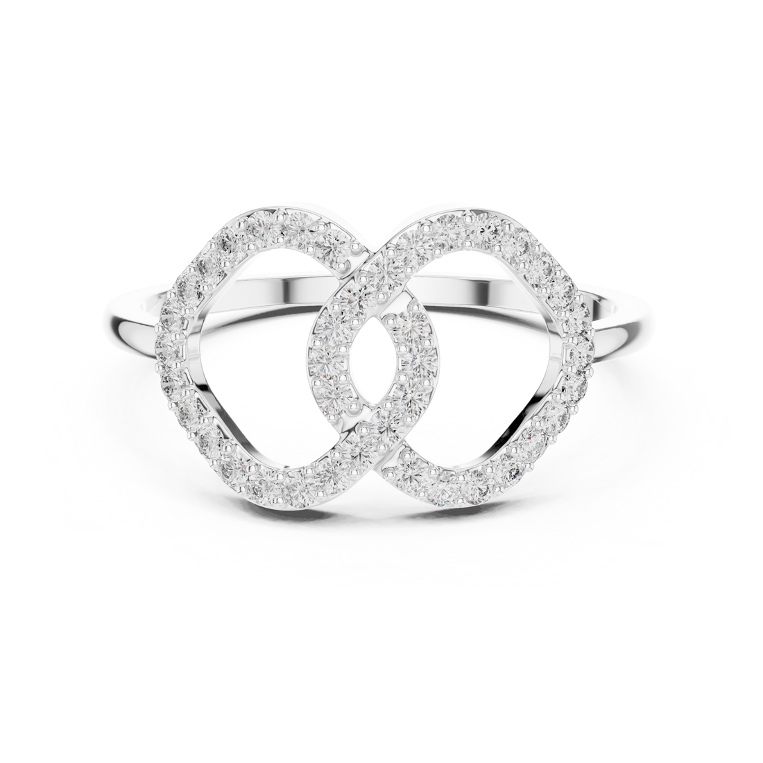 Horizontal Infinity Sign Diamond Ring