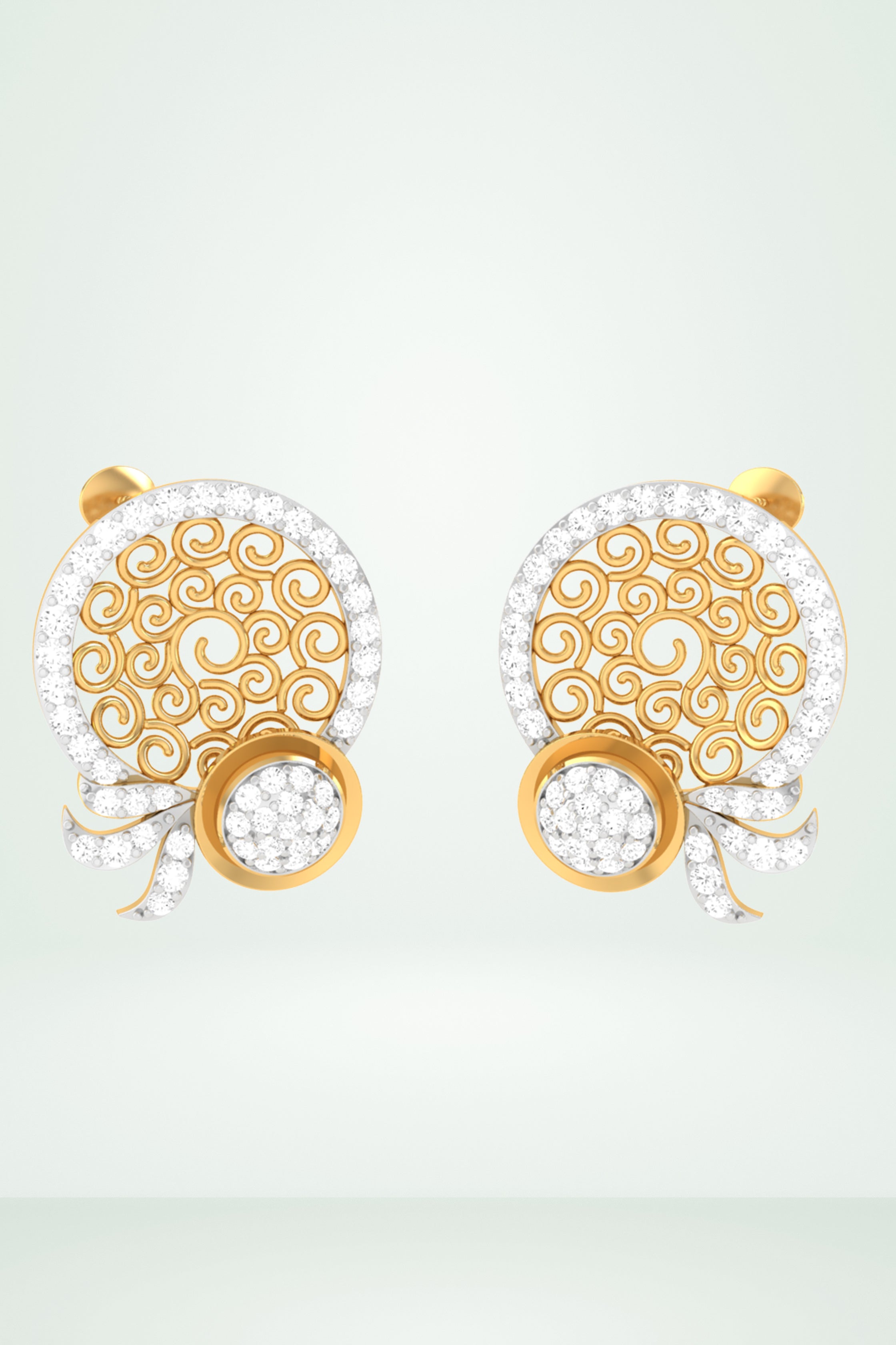 Riaagh Filigree And Diamond Accent Designer Earring