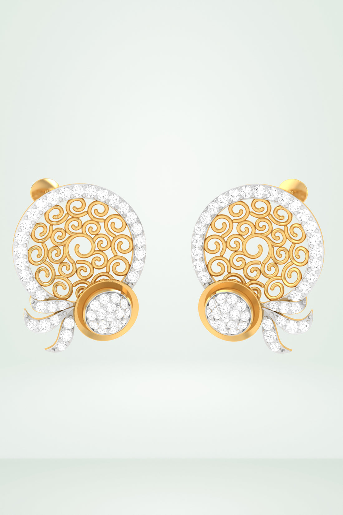 Riaagh Filigree And Diamond Accent Designer Earring