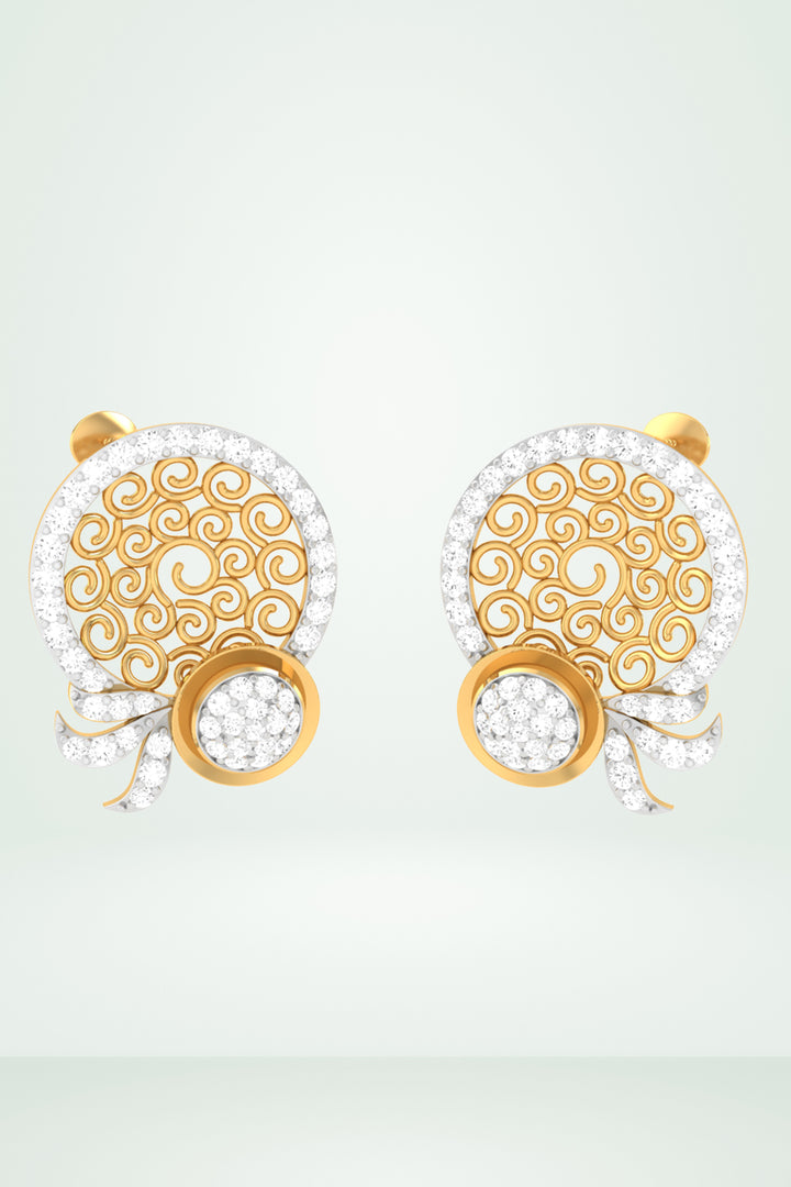 Riaagh Filigree And Diamond Accent Designer Earring