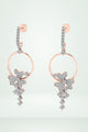 Floral Hoop Drop Diamond Earring