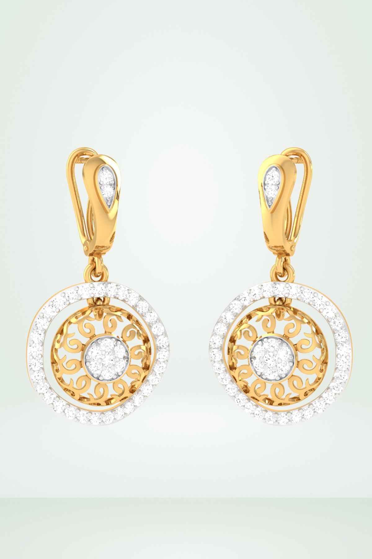 Openwork Halo Border Earring