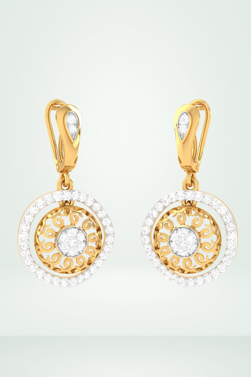 Openwork Halo Border Earring