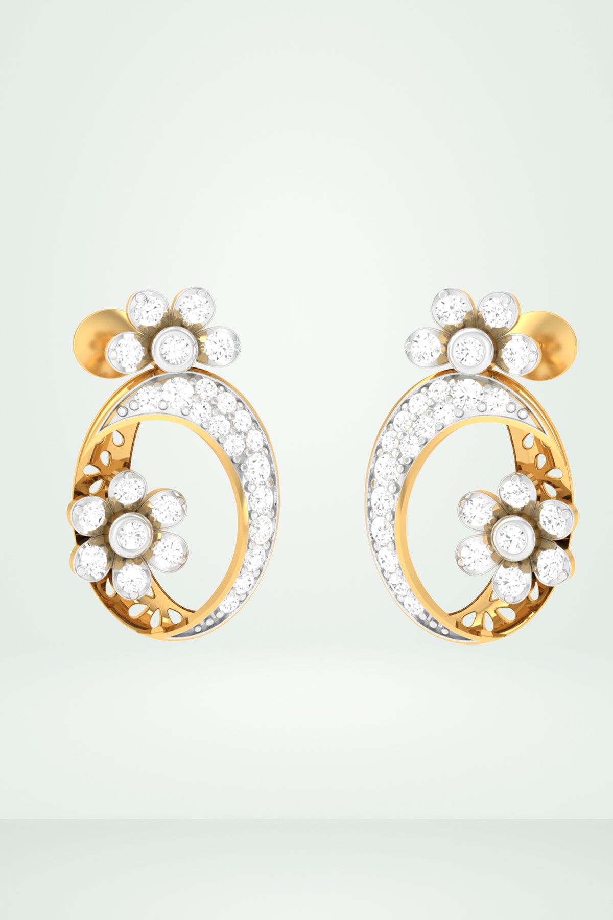 Contemporary Halo Style Earring
