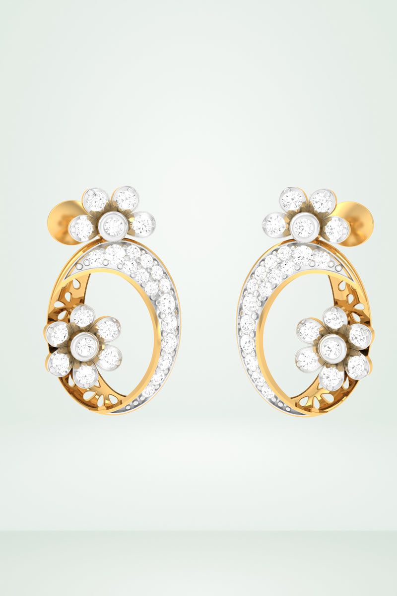 Contemporary Halo Style Earring