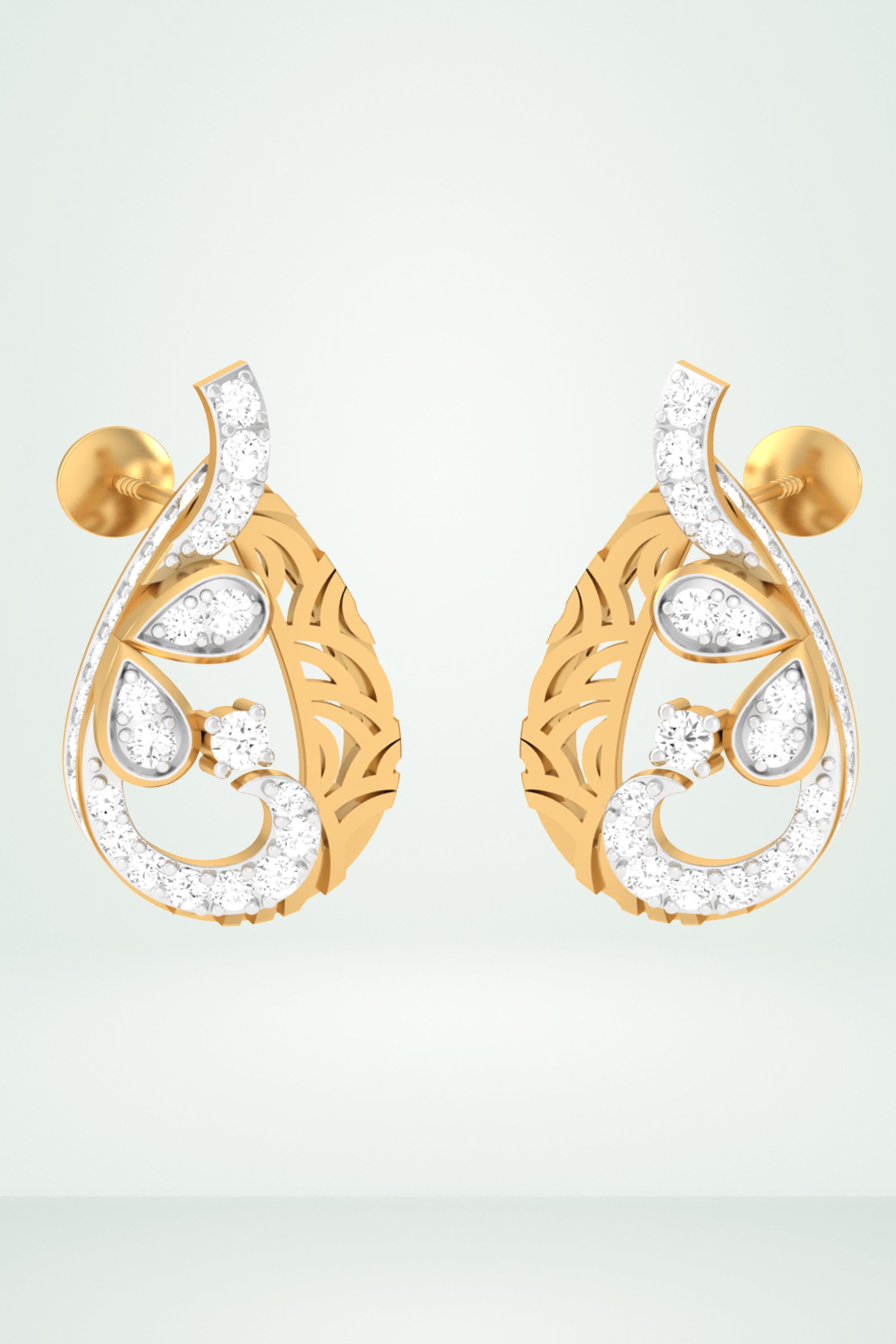 Riaagh Modern Leaf Cutout Diamond Earring