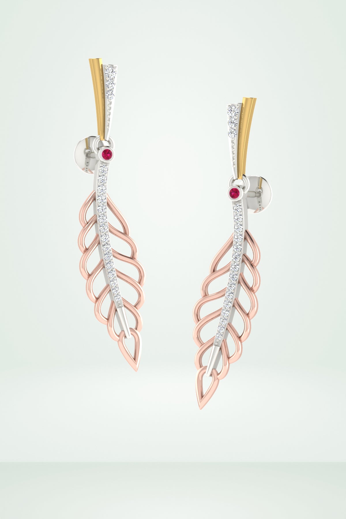 Leaf Shape Diamond Earring