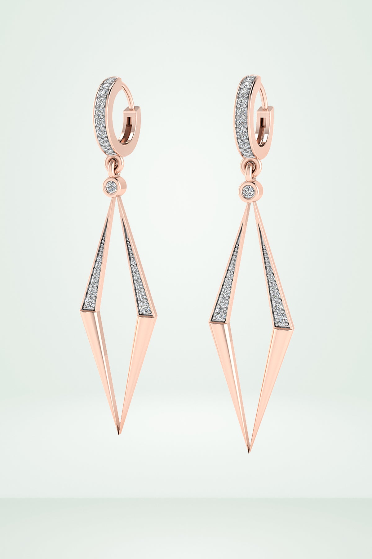 Diamond Cutout Rhombus Drop Earring