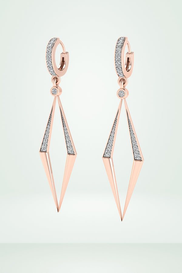 Diamond Cutout Rhombus Drop Earring